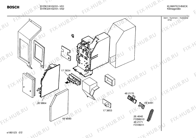 Схема №2 B1RKI18102 с изображением Инструкция по установке/монтажу для климатотехники Bosch 00529142