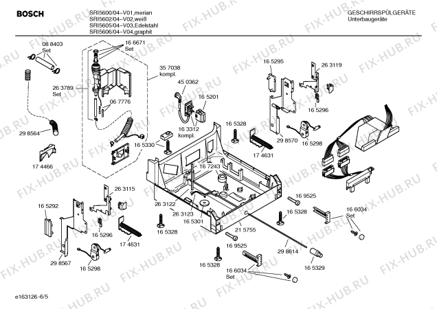 Схема №5 SRI5610 с изображением Планка для посудомоечной машины Bosch 00357219