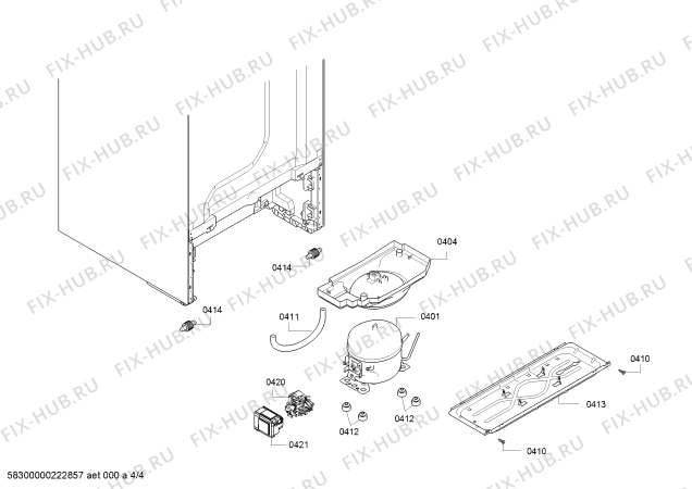 Взрыв-схема холодильника Bosch KGN39XV3AR Bosch - Схема узла 04