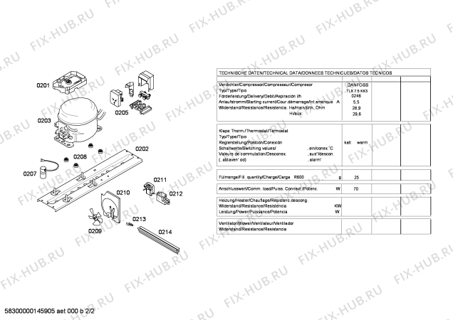 Взрыв-схема холодильника Bosch KUL16A41 - Схема узла 02