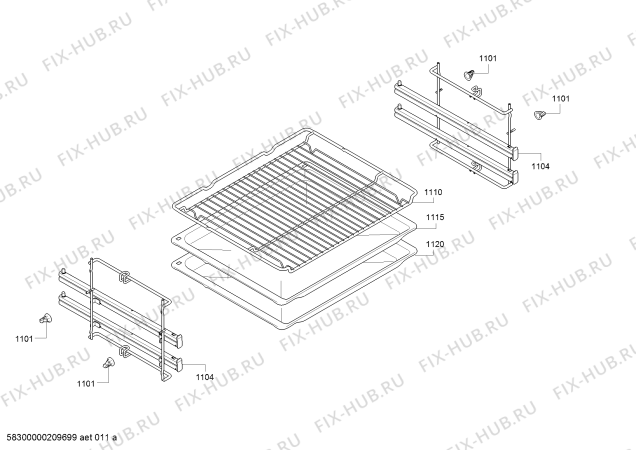 Схема №4 E2ACP7FN1 с изображением Панель управления для плиты (духовки) Bosch 11020809