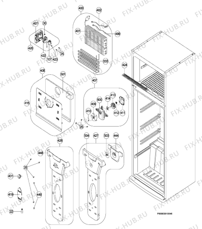 Взрыв-схема холодильника Zanussi ZRT433FX - Схема узла Section 2