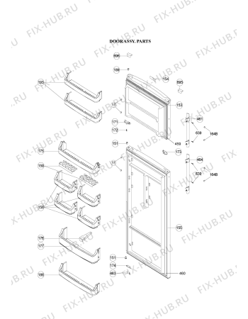 Схема №2 WTH4410 NFX с изображением Дверь для холодильника Whirlpool 482000020244