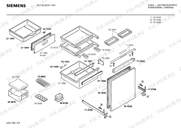 Схема №1 KU13L01 с изображением Инструкция по эксплуатации для холодильника Siemens 00514403