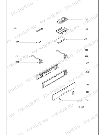 Схема №4 MWK424QHA (F074356) с изображением Обшивка для плиты (духовки) Indesit C00290645