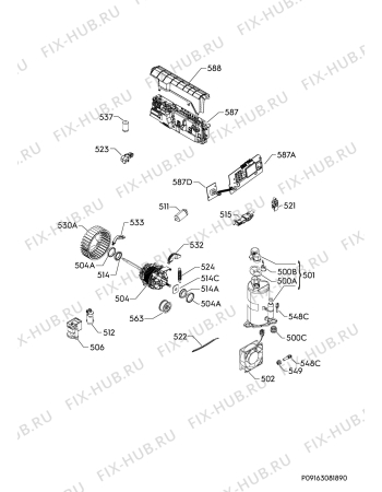 Взрыв-схема сушильной машины Electrolux EW8H4823SC - Схема узла Electrical equipment 268