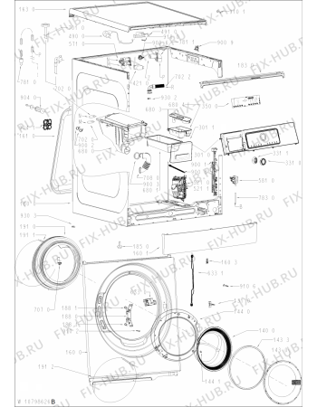 Схема №1 WM TREND914ZEN с изображением Блок управления для стиральной машины Whirlpool 481010901708