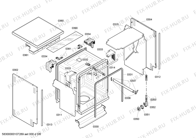 Взрыв-схема посудомоечной машины Bosch SGS43E72EU - Схема узла 03