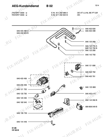 Схема №1 FAV3015W с изображением Тумблер для посудомоечной машины Aeg 8996461359912