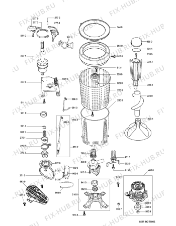 Схема №2 AWG 841 с изображением Соединительный элемент для стиралки Whirlpool 481250518385