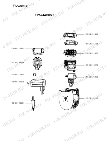 Схема №1 EP5210A0/23 с изображением Часть корпуса для электроэпилятора Rowenta CS-00115278