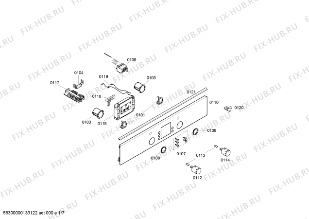 Схема №3 HM745200S с изображением Планка для плиты (духовки) Bosch 00477615