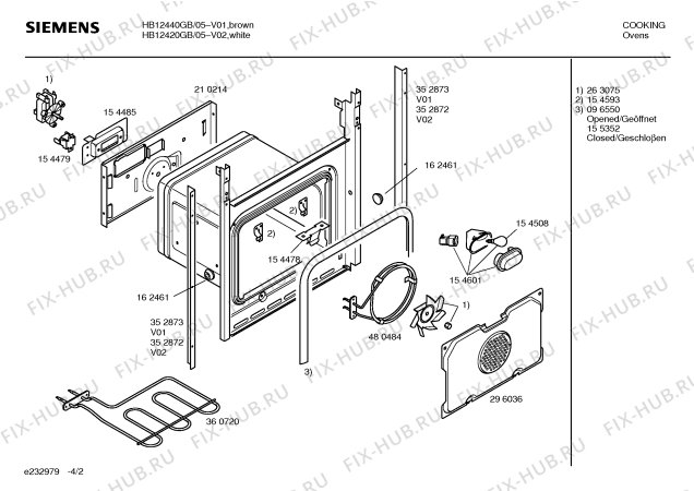 Схема №3 HB12440GB с изображением Инструкция по эксплуатации для духового шкафа Siemens 00520003