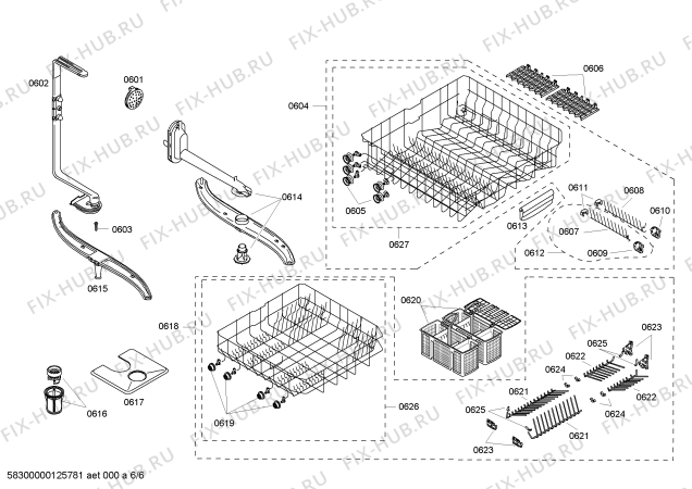 Схема №4 SL84A605UC HiDefinition с изображением Программатор для посудомойки Siemens 00641291