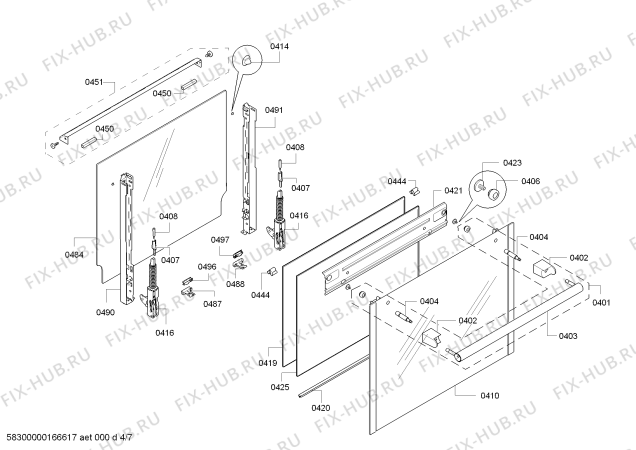 Взрыв-схема плиты (духовки) Bosch HCE854451A - Схема узла 04