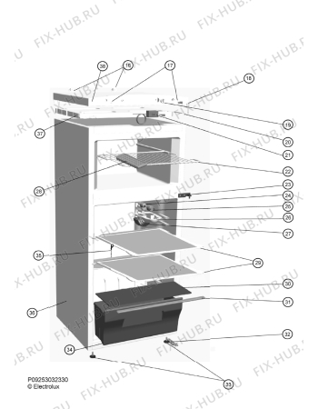 Взрыв-схема холодильника Electrolux ERD17000W - Схема узла Housing 001