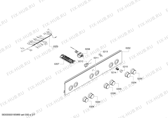 Взрыв-схема плиты (духовки) Bosch HGD523120Q - Схема узла 02