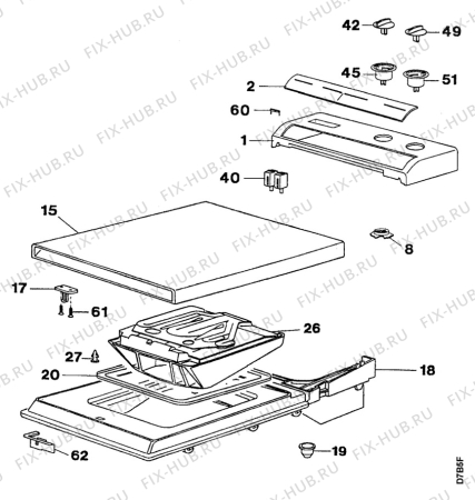 Взрыв-схема стиральной машины Zanussi TL782C - Схема узла Top