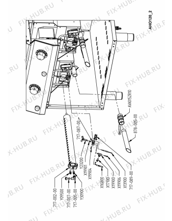 Схема №2 AHO120 с изображением Трубка подачи газа для электропечи Whirlpool 482000021367