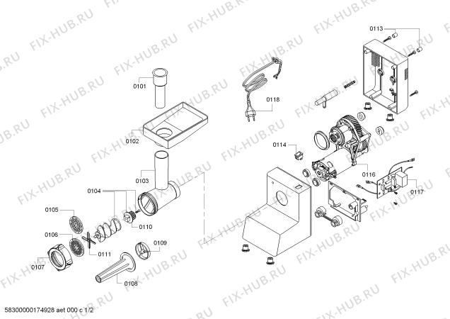 Резиновый уплотнитель для шнека мясорубки Bosch MFW67440 / Общий / СКЛАД ЗАПЧАСТ