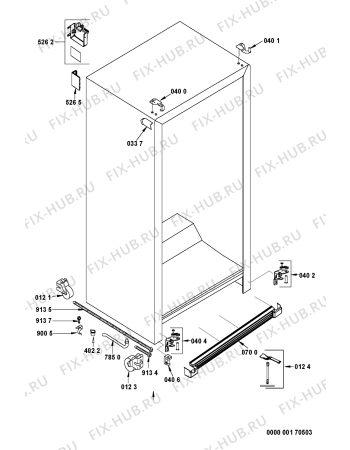 Взрыв-схема холодильника Whirlpool CFS810W (F092169) - Схема узла