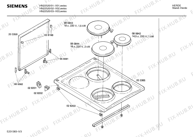 Схема №3 0750031097 HES520C с изображением Крышка для плиты (духовки) Bosch 00203359