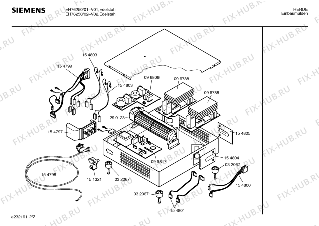 Схема №2 EH77250 с изображением Кабель для плиты (духовки) Siemens 00295188