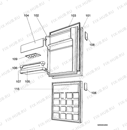 Взрыв-схема холодильника Frigidaire FR3010 - Схема узла Door 003