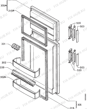 Взрыв-схема холодильника Electrolux ER1825D - Схема узла Door 003