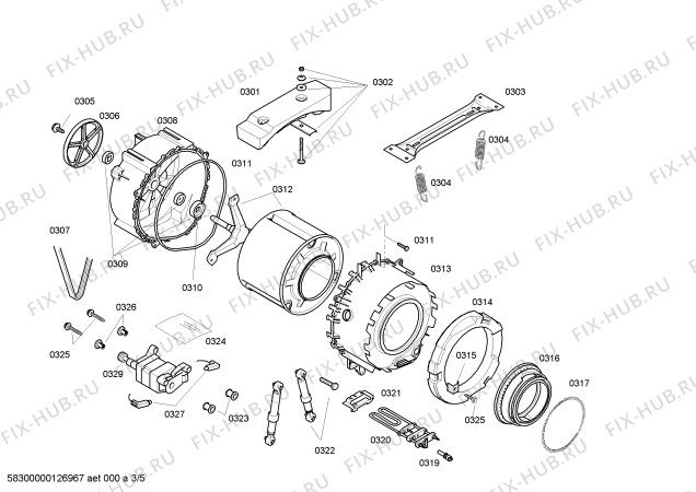 Схема №4 3TE60100NA с изображением Ручка для стиралки Bosch 00644556