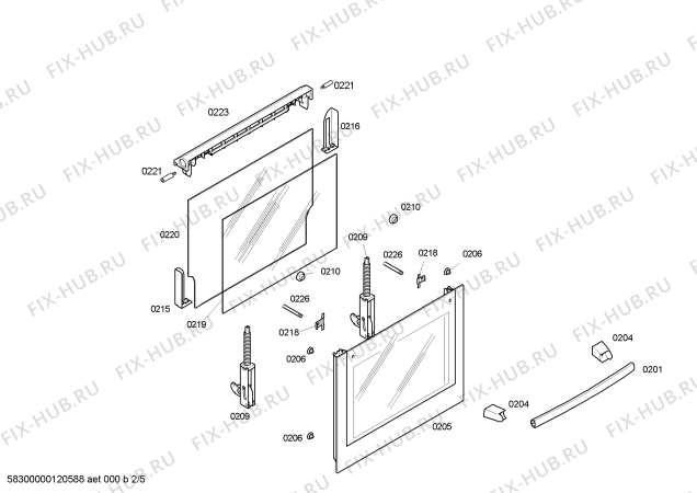 Схема №4 HBN564551E horno bosch ind.multf.inox.e2.pta_carr с изображением Передняя часть корпуса для духового шкафа Bosch 00662629