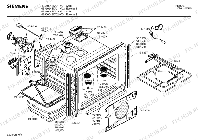Схема №1 HB55054SK с изображением Инструкция по эксплуатации для духового шкафа Siemens 00526732