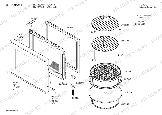 Схема №2 HMT8620 с изображением Контактная пленка для микроволновой печи Bosch 00096259