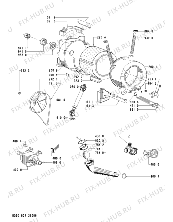 Схема №1 AWO/D 4110 с изображением Блок управления для стиралки Whirlpool 481221470838