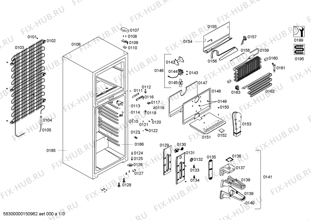 Схема №2 RS32U7504C с изображением Вставная полка для холодильной камеры Bosch 00443363