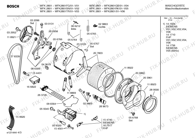 Схема №3 WFK2801SN WFK2801 с изображением Ручка для стиральной машины Bosch 00264550