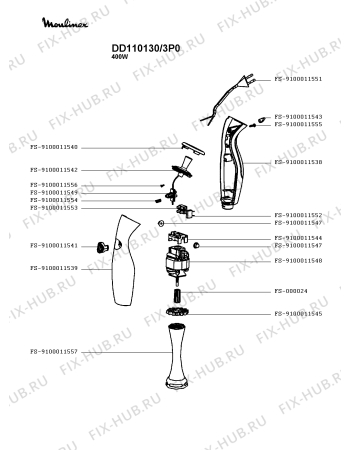 Схема №1 DD110130/3P0 с изображением Тумблер для электроблендера Moulinex FS-9100011549
