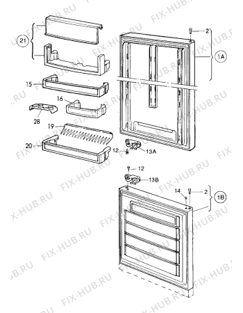 Взрыв-схема холодильника Electrolux ER3313B - Схема узла Doors