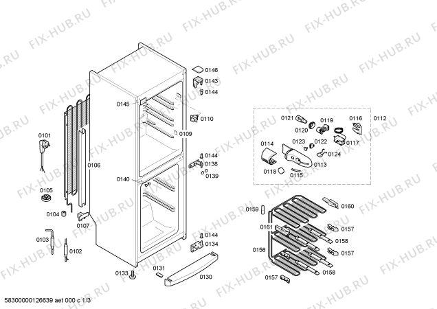 Схема №1 KGVMI3U6 KD1411S с изображением Дверь для холодильной камеры Bosch 00244541