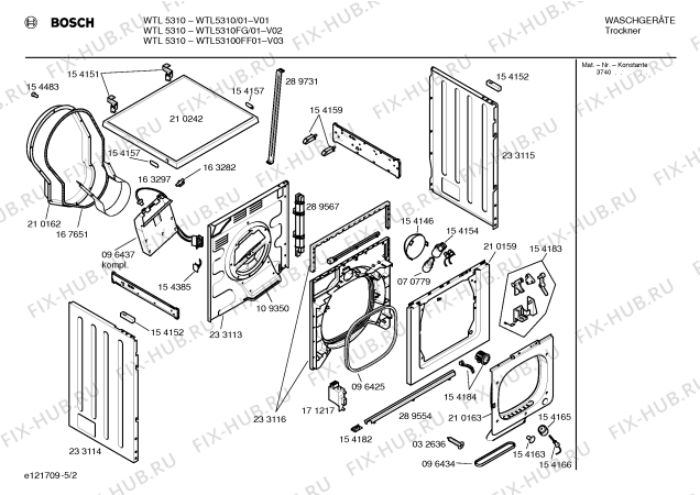 Схема №3 WTL5310FG WTL5310 с изображением Инструкция по эксплуатации для электросушки Bosch 00524975