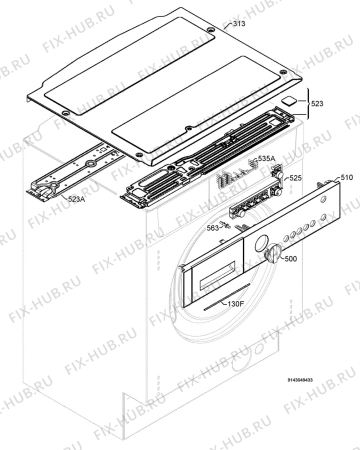 Взрыв-схема стиральной машины John Lewis JLBIWD1403 - Схема узла Command panel 037