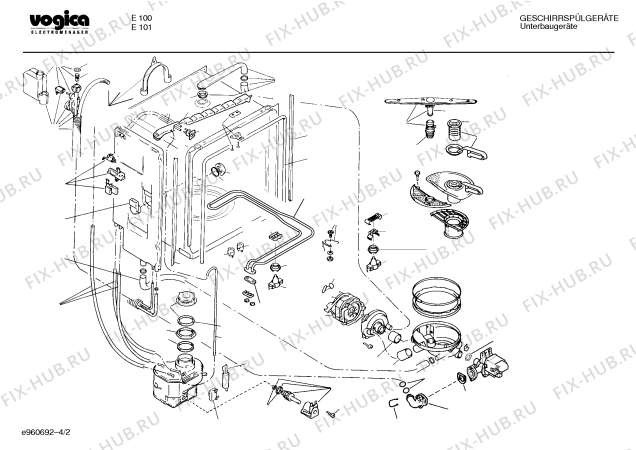 Взрыв-схема посудомоечной машины Vogica SMIVGA1FF E101 - Схема узла 02