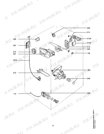 Схема №7 LAVW824-W с изображением Емкоть для порошка для стиральной машины Aeg 1106237009