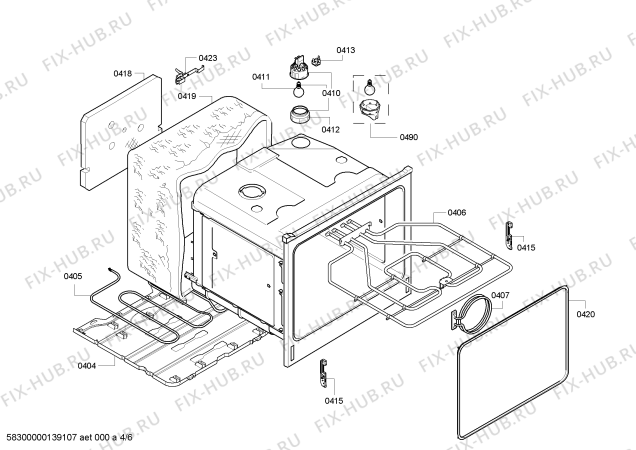 Схема №4 HB43AB520J с изображением Панель управления для плиты (духовки) Siemens 00674191