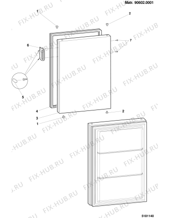 Схема №1 PCV100 (F022361) с изображением Дверь для холодильной камеры Indesit C00064378