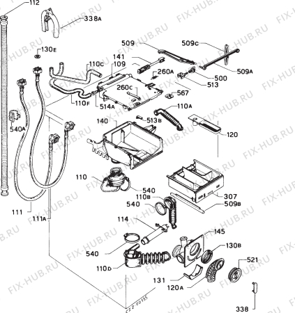 Взрыв-схема стиральной машины Zanussi FL1022W - Схема узла Hydraulic System 272