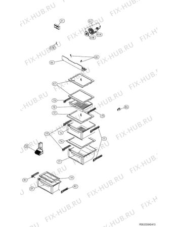 Взрыв-схема холодильника Electrolux ENL62610S - Схема узла Internal parts refrigerator