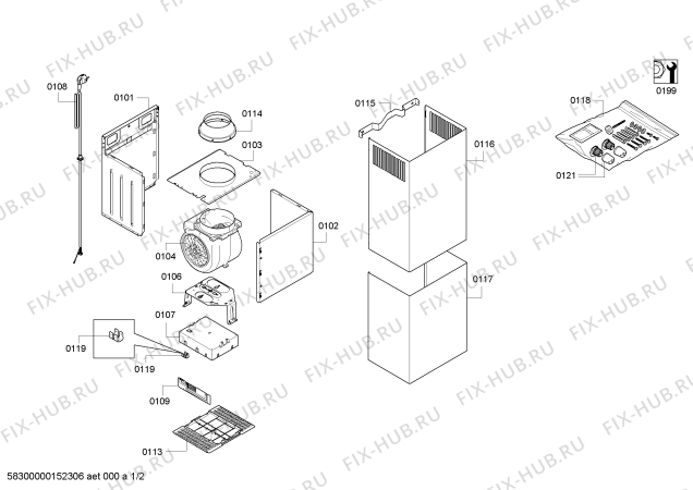 Схема №1 CD649351 с изображением Вентиляционный канал для вентиляции Bosch 00703750