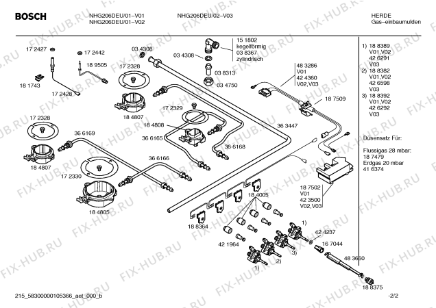 Схема №2 NHG206DEU Bosch с изображением Стеклокерамика для электропечи Bosch 00474056