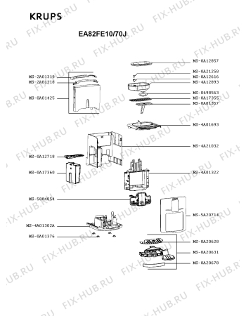 Схема №4 EA82FE10/70J с изображением Шланг для кофеварки (кофемашины) Krups MS-0A20701
